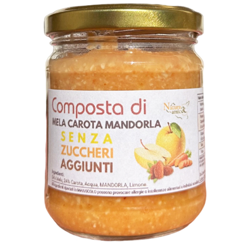 COMPOSTA MELA CAROTA MANDORLE BIOLOGICO DI SICILIA DA 220GR